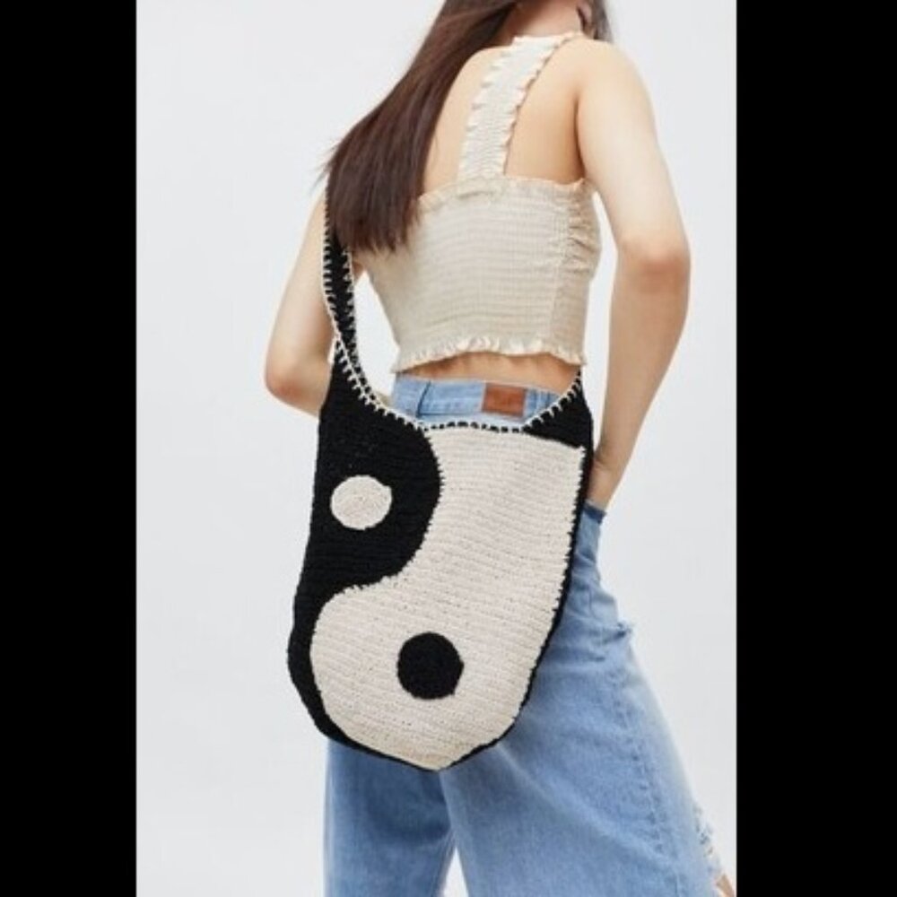 Urban Outfitters 90's Y2K Yin Yang Crochet Shoulder Bag Crossbody Satchel